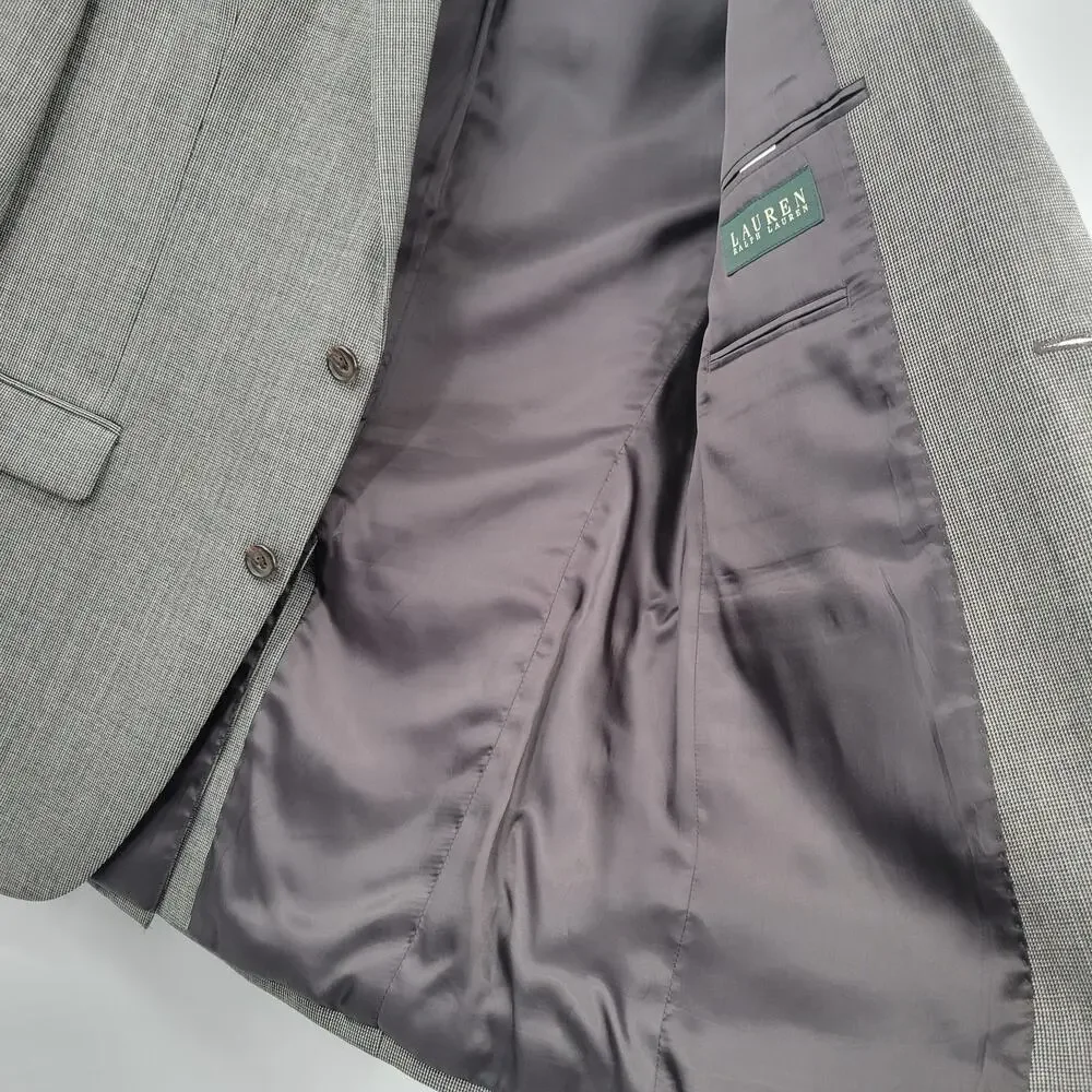 Lauren Ralph Lauren 100% wool gray sports jacket blazer suit size 40L